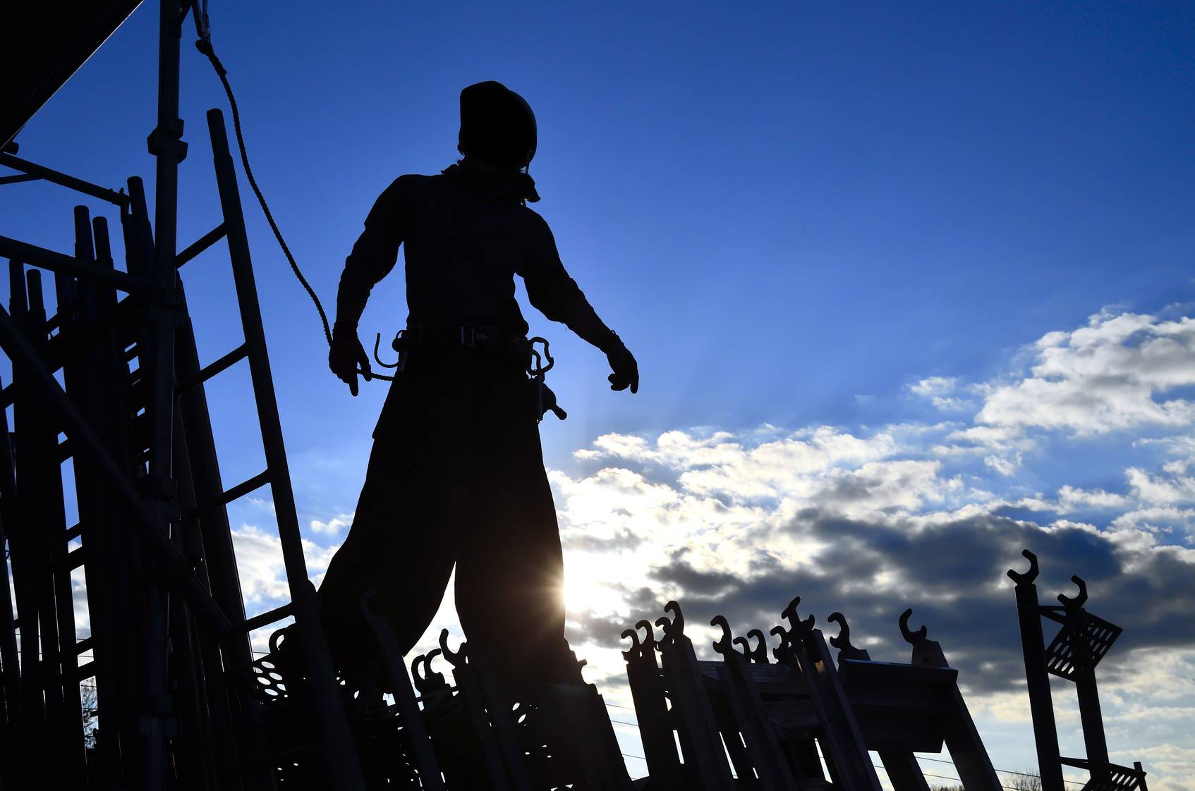 Japanese steeplejack in the early morning